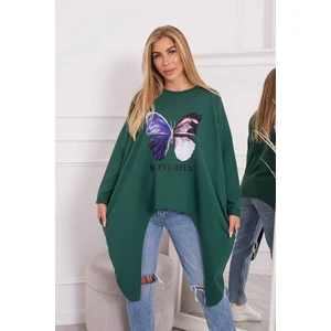 Oversize blouse dark green