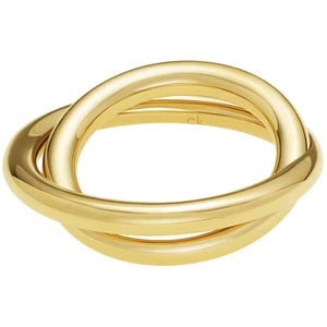 Calvin Klein Pozlacený ocelový prsten Continue KJ0EJR1001 50 mm
