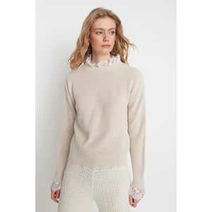 Trendyol Sweater - Beige - Regular fit