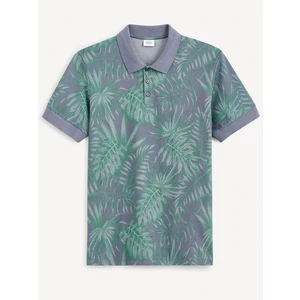 Celio Polo T-shirt Cepalm with leaves - Men