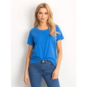 Basic dark blue women´s cotton t-shirt