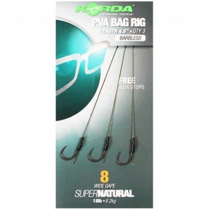 Korda návazec solidz pva rig wide gape barbless 18 lb 3 ks-háček 8