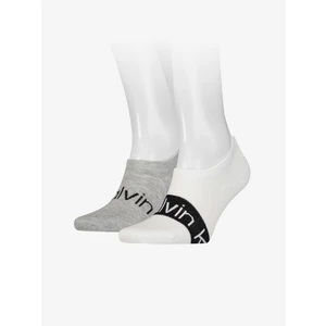 Set of two pairs of men's socks in gray and white Calvin Klein Und - Men