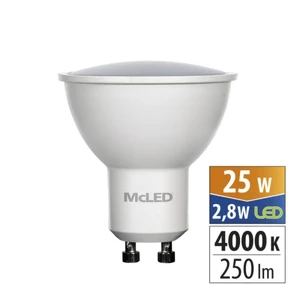 LED žárovka GU10 McLED 2,8W (25W) neutrální bílá (4000K), reflektor 110° ML-312.157.87.0