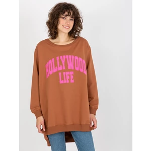Women's Over Size Sweatshirt - Brown