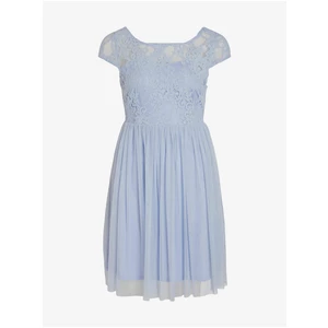 Světle modré dámské šaty s krajkou VILA Ulcricana - Dámské