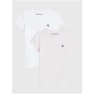 Set of two girls' T-shirts in pink and white Calvin Klein Jea - Girls