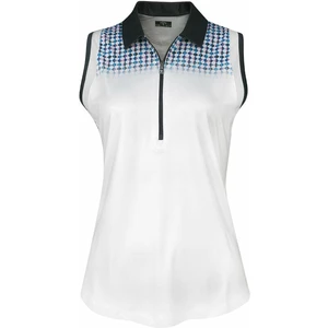 Callaway Womens Engineered Evanescent Geo Sleeveless Polo Brilliant White L