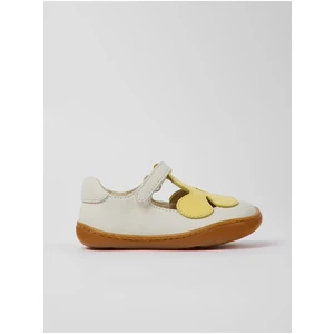 Yellow-white girly leather ballerinas Camper - Girls