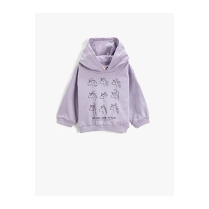 Koton Unicorn Printed Hooded Sweatshirt Long Sleeve