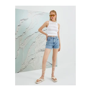 Koton Şahika Ercümen X - Normal Waist, Pockets, Denim Shorts