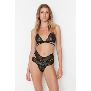 Trendyol Black Lace Capless Underwear Set with Fasteners