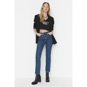 Trendyol Dark Blue High Waist Bootcut Jeans