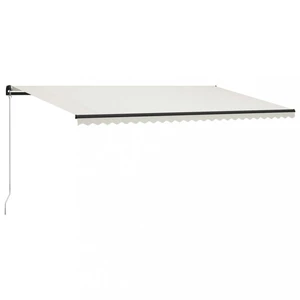 Ručně zatahovací markýza s LED světlem 600x300 cm Dekorhome Krémová,Ručně zatahovací markýza s LED světlem 600x300 cm Dekorhome Krémová