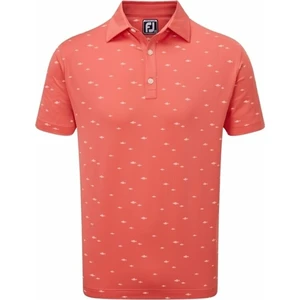 Footjoy School of Fish Print Lisle Mens Polo Coral M