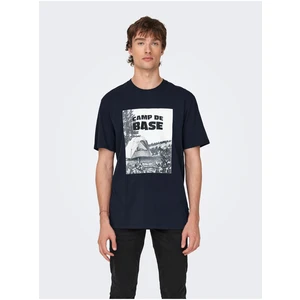 Dark blue men's T-shirt ONLY & SONS Oren - Men