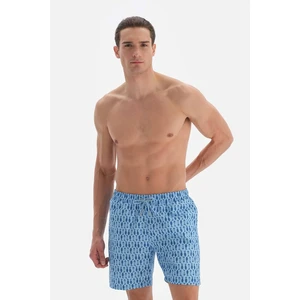 Dagi Blue Fishbone Fish Des. Medium Shorts