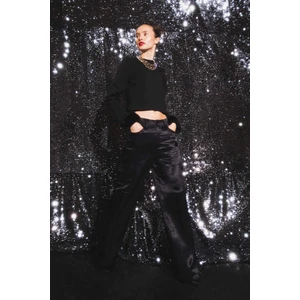 DEFACTO Wide Leg Cargo Satin Trousers