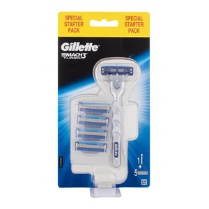 Gillette Mach3 Turbo holicí strojek holicí strojek s jednou hlavicí Mach3 Turbo 1 ks + náhradní hlavice Mach3 Turbo 4 ks pro muže