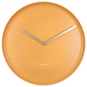 KARLSSON Nástenné hodiny Plate – okrová