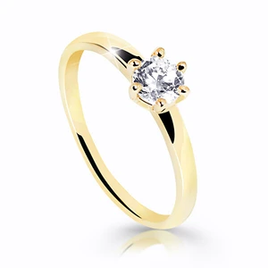 Cutie Jewellery Úchvatný třpytivý prsten ze žlutého zlata Z6485-10-X-1 49 mm
