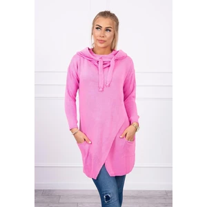 Sweater with envelope bottom light pink