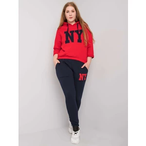 Red and navy blue set with pants