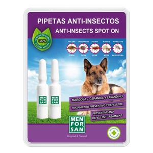 Menforsan Antiparazitní pipety pro psy (100% Natural Repellent Anti-parasite Spot on for Dogs) 2 x 1,5 ml