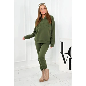 Insulated cotton set, sweatshirt + pants Brooklyn khaki