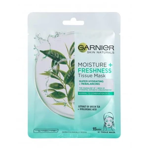 Garnier Skin Naturals Moisture + Freshness 1 ks pleťová maska pro ženy na normální pleť; na dehydratovanou pleť; na rozjasnění pleti