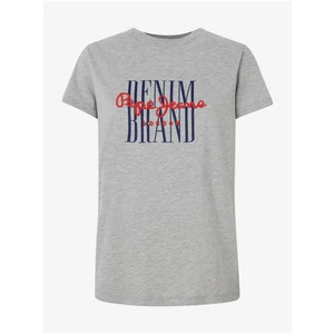 Light grey women's T-shirt Pepe Jeans Camille - Women