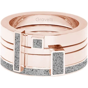 Gravelli Sada čtyř prstenů s betonem Quadrium bronzová/šedá GJRWRGG124 56 mm