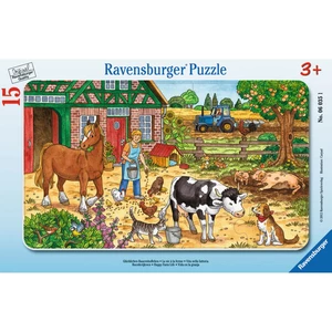 Ravensburger Puzzle Šťastný život na statku 15 dílků