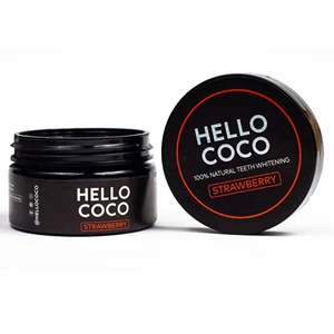 Hello Coco Aktivní uhlí na bělení zubů s příchutí jahody 100 % Natural Teeth Whitening STRAWBERRY 30 g