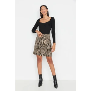 Trendyol Beige Mini A-Line Knitted Skirt