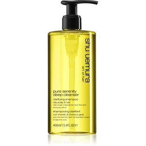 Shu Uemura Deep Cleanser Pure Serenity hloubkově čisticí šampon pro mastné vlasy a vlasovou pokožku 400 ml