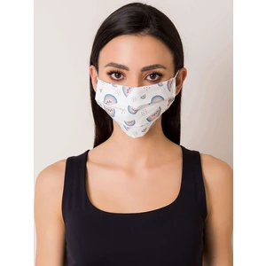 White reusable mask with print