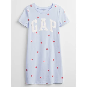 Modré holčičí dětské šaty GAP Logo t-shirt dress