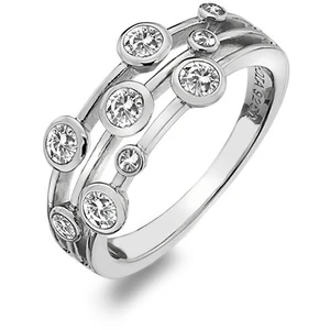 Hot Diamonds Luxusní stříbrný prsten s topazy a diamantem Willow DR207 58 mm