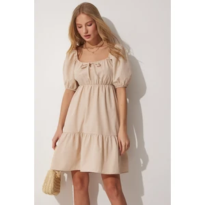 Happiness İstanbul Pleated Collar Flare Poplin Dress