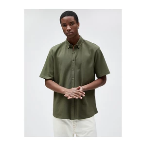 Koton Basic Short Sleeve Shirt Classic Collar With Buttons Cotton