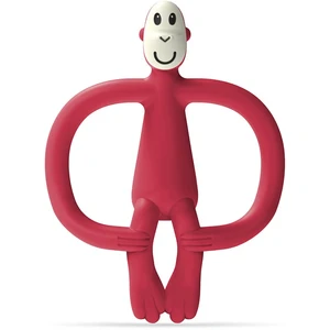 Matchstick Monkey Monkey Teether hryzadielko s kefkou 2 v 1 Red 1 ks