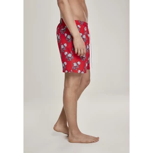 Swim shorts with burnt/rose pattern