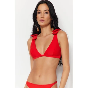 Trendyol Red Triangle Tie Bikini Top