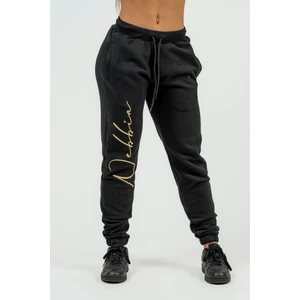Nebbia High-Waist Joggers INTENSE Signature Black/Gold XS Pantalon de fitness