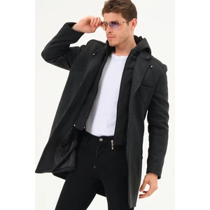 PLT8371 DEWBRRY MEN'S COAT-PLAIN ANTHRACITE