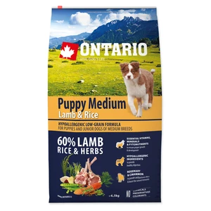 Ontario Puppy Medium Lamb & Rice 6,5 kg