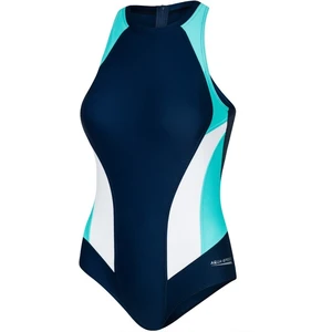 AQUA SPEED Woman's Swimsuits Nina Navy Blue/White/Turquoise Pattern 42