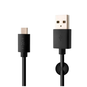 Datový a nabíjecí kabel FIXED s konektory USB/USB-C, USB 2.0, 1 metr, 20W, černý