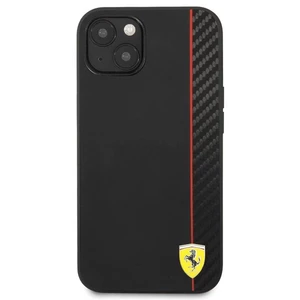 Kryt na mobil Ferrari Smooth and Carbon Effect na Apple iPhone 13 čierny ochranný kryt na mobilný telefón • určený pre Apple iPhone 13 • materiál: kar